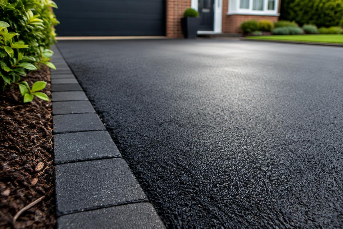 Clean, well-maintained block paving driveway